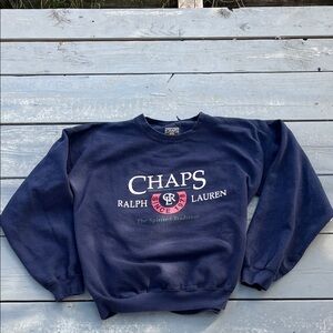 Ralph Lauren Chaps Vintage Classic Navy Crewneck Sweater